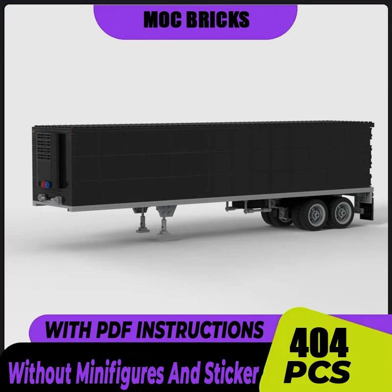 Urban Vehicle Model Moc Building Blocks Truck with Trailer Model Technology Brick DIY Assembly Construction Toy Holiday Gifts