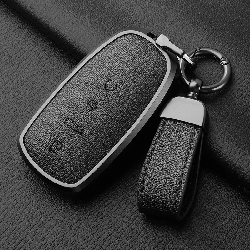 

Simple Style Aluminum Alloy + Goat Leather Car Remote Key Case Cover for Chery Tiggo8 Pro 7ProMAX Multiple Styles To Choose From