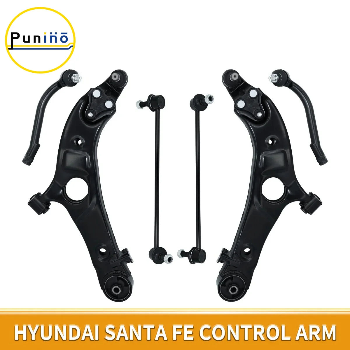 Punino Front Lower Suspension Control Arm Stabilizer Link 6pcs Kit for Hyundai Santa Fe Kia Sport Sorento 2013 2014 - 2018