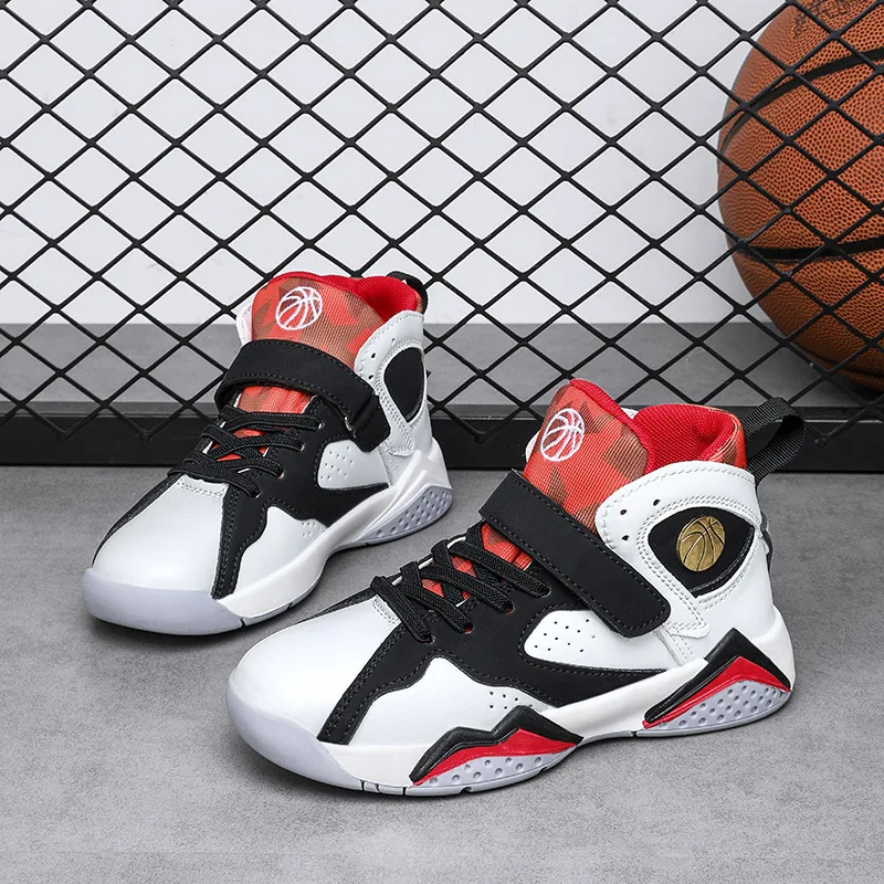 الأطفال الصيف تنفس الصبي المضادة للانزلاق أحذية رياضية كاجوال الفيلكرو طفل عالية أعلى حذاء كرة السلة الصبي عدم الانزلاق انتعاش احذية الجري