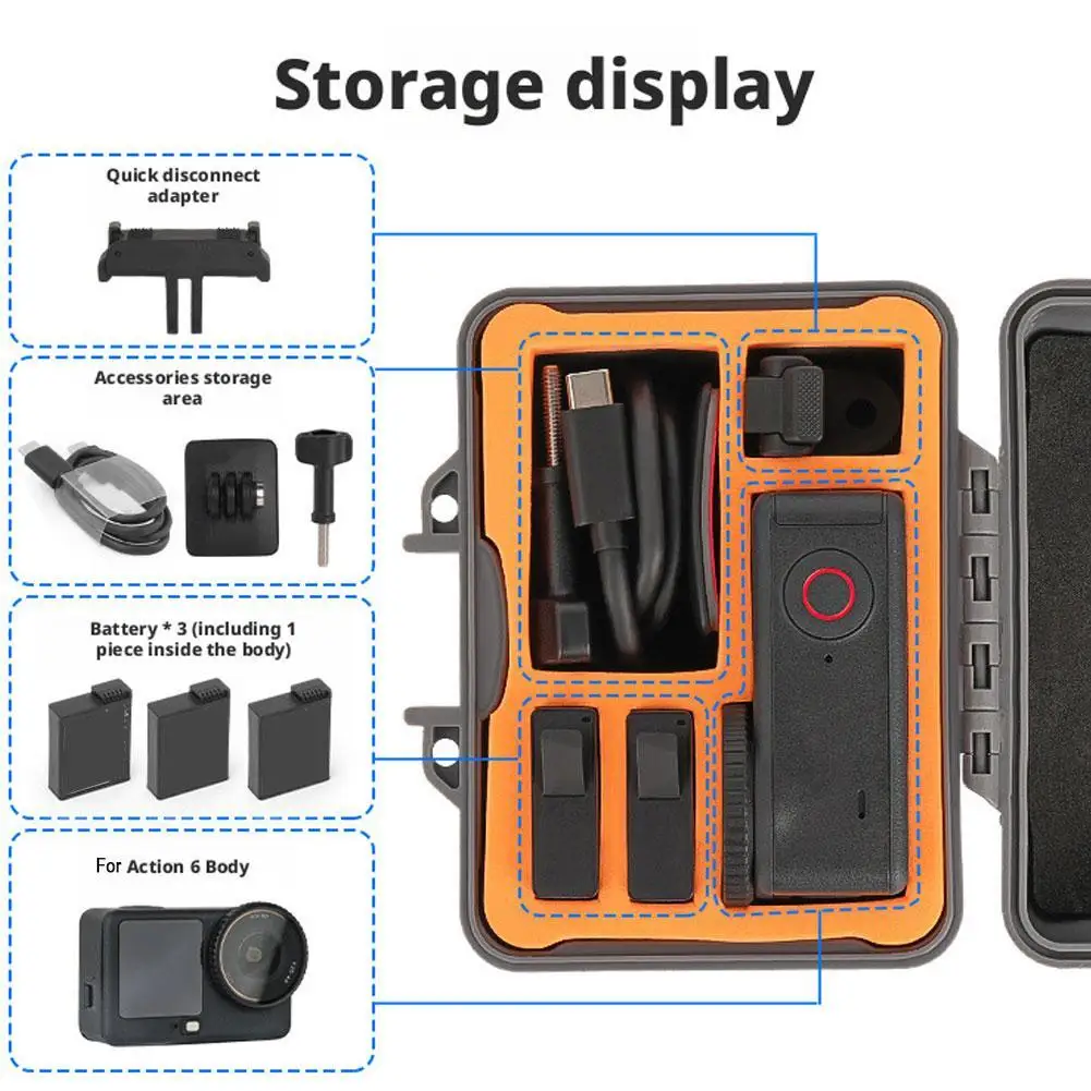 Hard Shell Mini Storage Box Carrying Case Protable Shockproof Waterproof Bag for dji OSMO Action 6 Portable Bags Travel Box