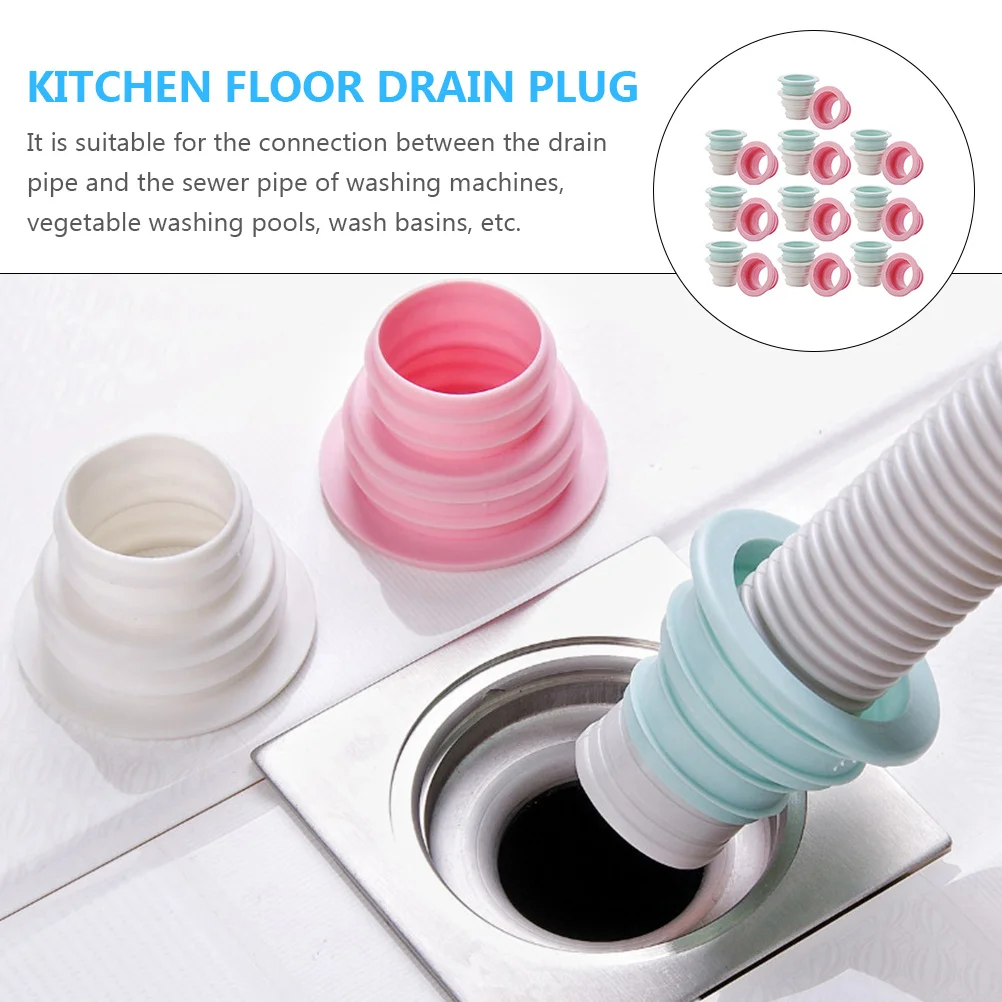 

10Pcs Drain Seal Floor Drain Covers Durable Tpr Bathroom Kitchen Sewer Prevention Plug Odor Stopper Kitchen Sewer Seal
