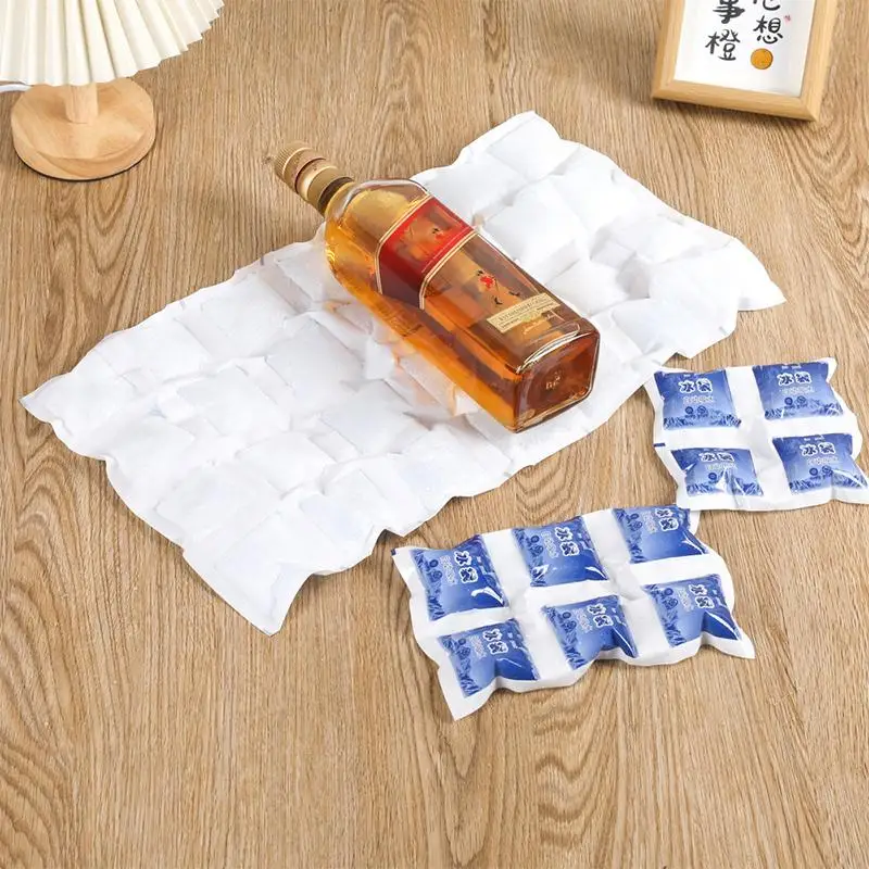24 28 Grids Reusable Dry Cold Ice Pack Gel Cooler Bag For Food Cans Wine Portable Freezer For Picnic Travel Camping