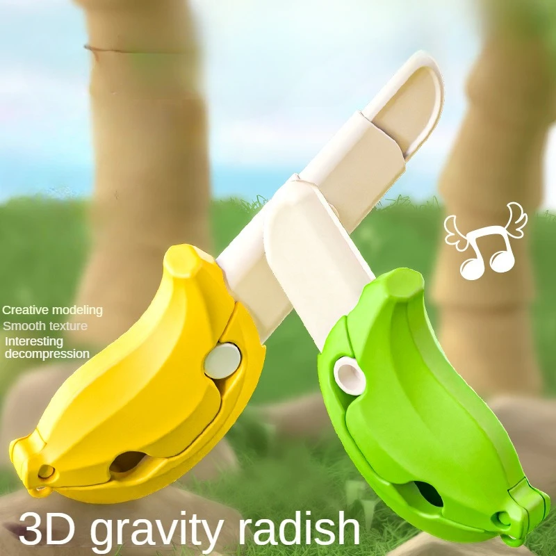 Mini Banana Radish Knife Decompression for Boys and Girls Interactive Stress Relief Toy Stretching Radish Sword Butterfly Knife