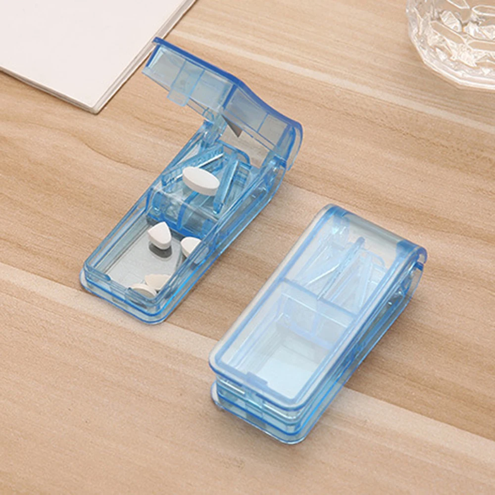 Convenient Tablet Cutter Medicine Box Cutter Elderly Medicine Breaker Transparent Plastic Medicine Box Integrated Tablet Divider