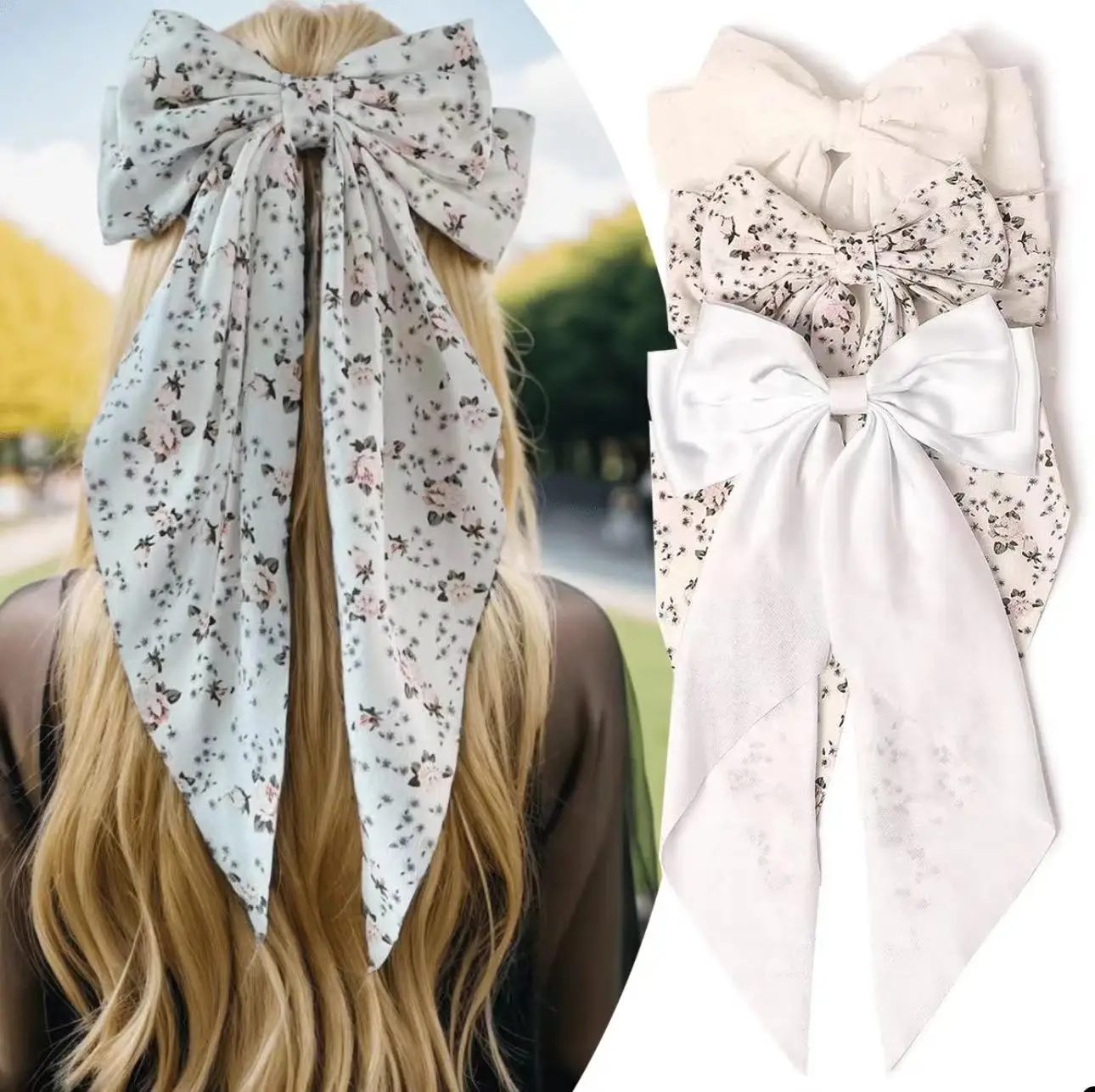 3 bow hair clips Women\'s summer Premium Korean Bow clip headdress Duck Bill clip hair clip hair accessories