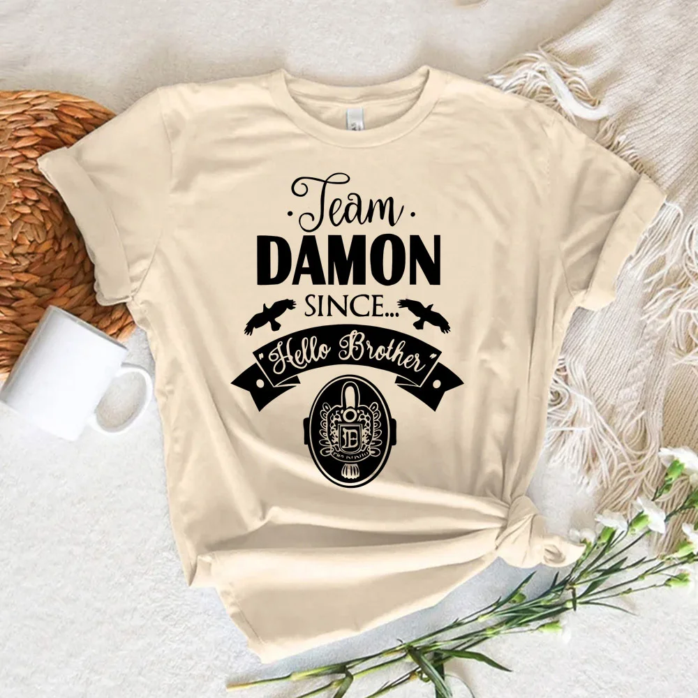 Damon Salvatore t shirt teen 2000s 80s Y2k Punk Classic Colorful t-shirt Psychedelic University graphic 2000s Graphic