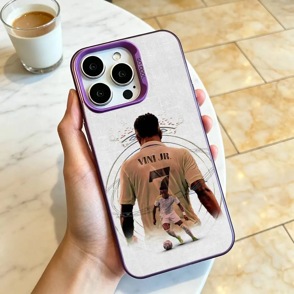 Vinicius-S Junior Football   Phone Case For iPhone 17,16,15,14,13,12,11 Plus,Pro Max,XS,Colorful Silver Phone case Funda Cover