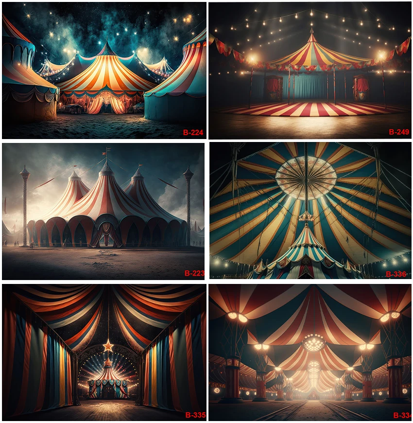 

Circus Carnival Stage Backdrops Photography Lighting Balloon Newborn Baby Portrait Birthday Decoration Backgrounds Photo Studio