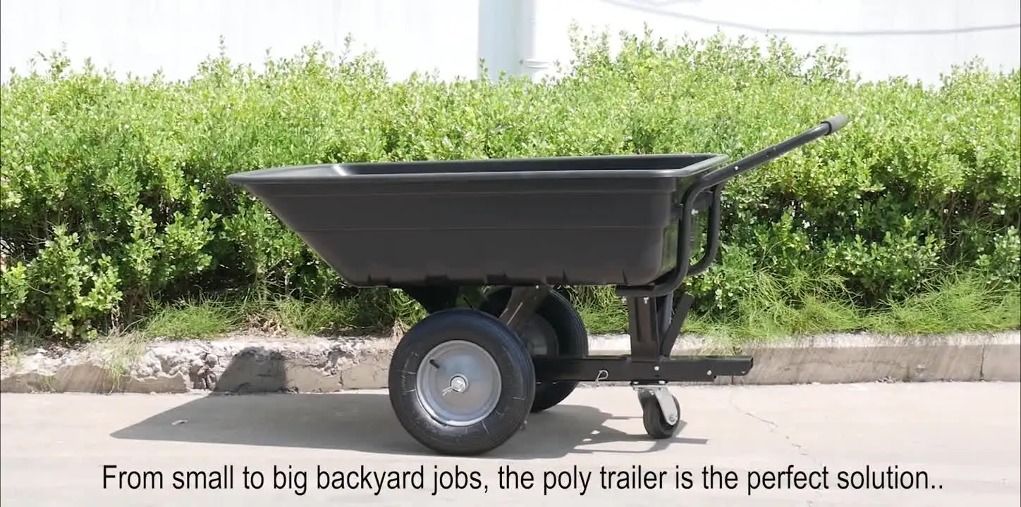 2025년형 농장 잔디 운반 트레일러 유틸리티 트랙터 트럭 견인 팁핑 ATV 카트 트레일러 이륜 수레