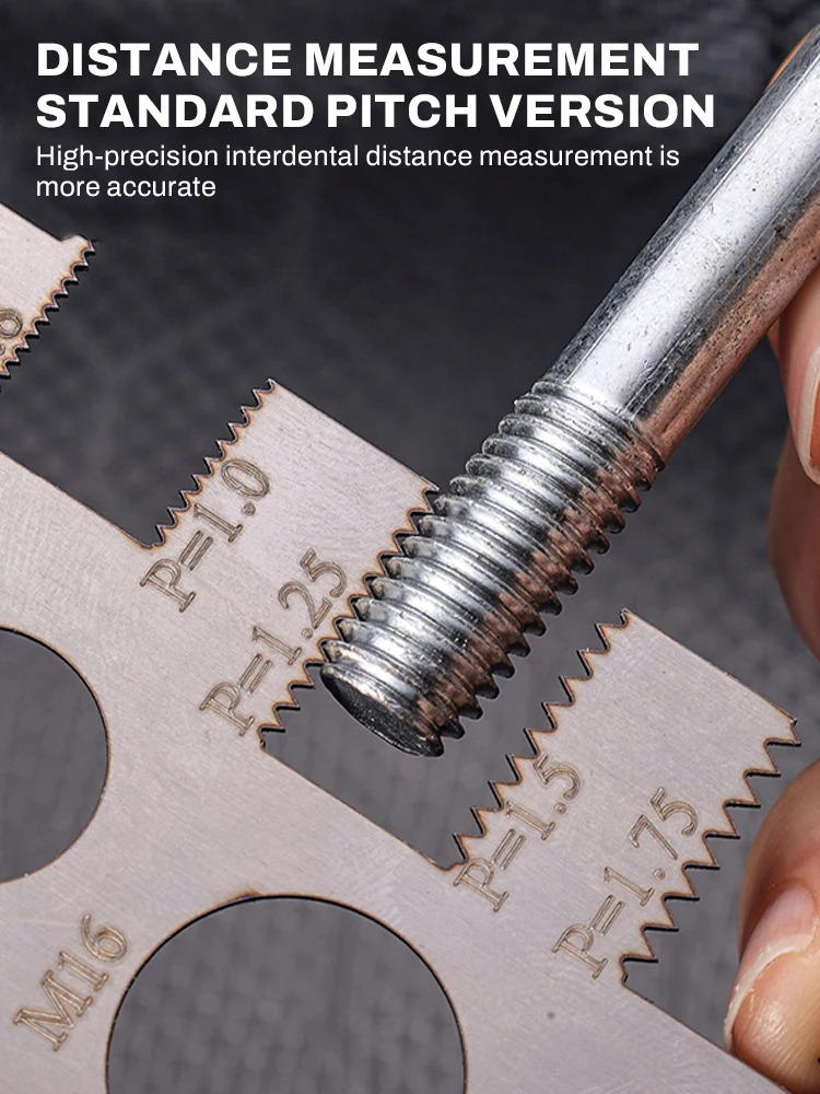 Thread Checker Screw Measurement Ruler 304Stainless Steel Caliper Metric Gauge Tool For Measuring Screw Pitch Bit Bolt Nut Screw