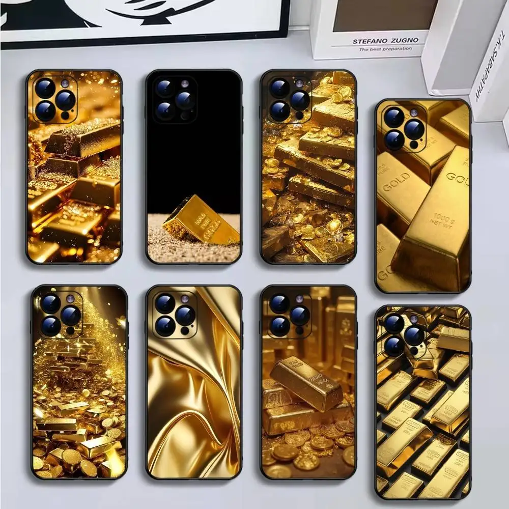 

Switzerland Fine Gold Phone Case For iPhone16,15,14,13,12,11 Plus,Pro Max,XS,X,XR,SE,Mini,8,7,Soft Black Cover