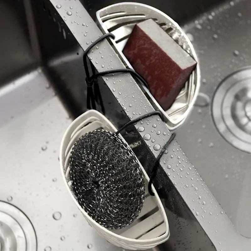 New Silicone Sponge Soap Holder Drainer Rack Sink Organizer Easy Install For Kitchen Bathroom Restaurant Hotel Washroom Use