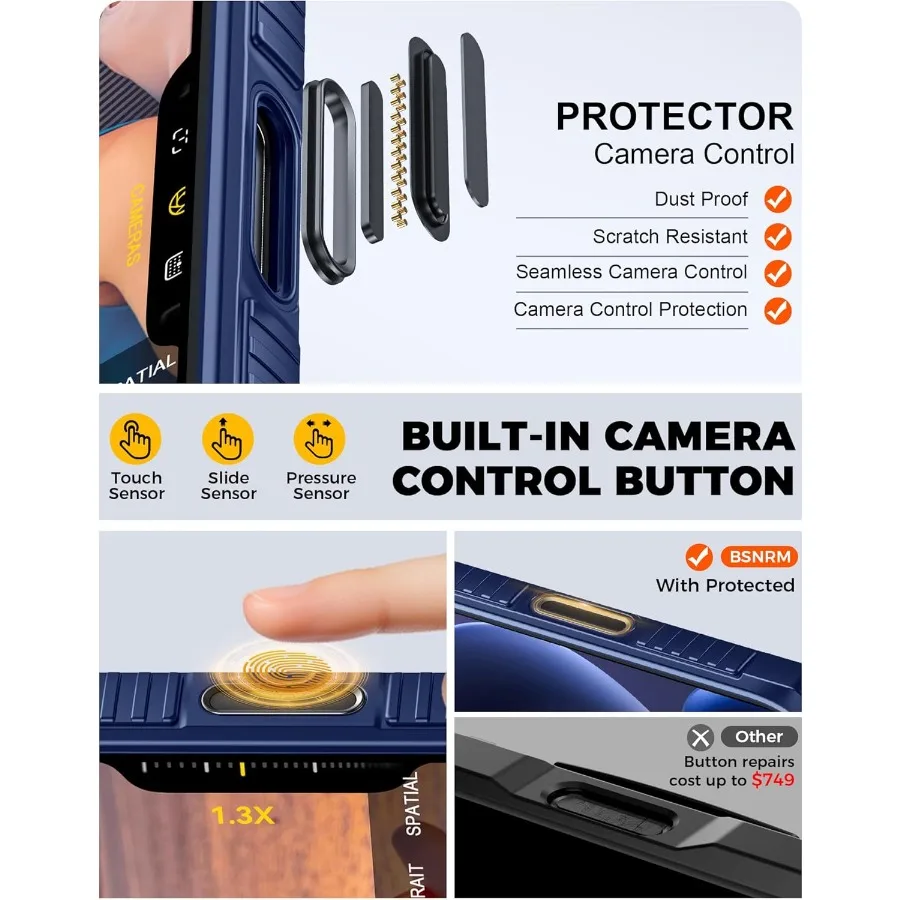 حافظة هاتف من السيليكون المتين المقاوم للصدمات لهاتف iPhone 17 Pro مع حامل بطاقة حجب RFID مدمج 4-5 بطاقات للتحكم في الكاميرا B #3