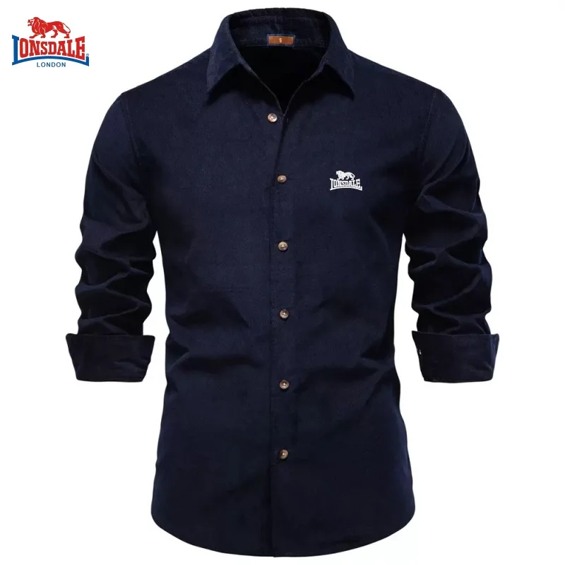 New men's high-quality corduroy pure cotton casual long sleeved shirt for autumn and winter fashion casual versatile top