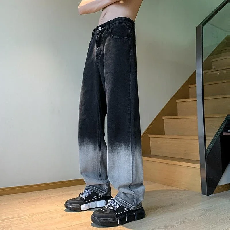 

Stretch Man Cowboy Pants Elastic Casual Korean Trousers Style Xs Fashion Luxury Wide Leg Grunge Y2k Retro CheapJeans for Men