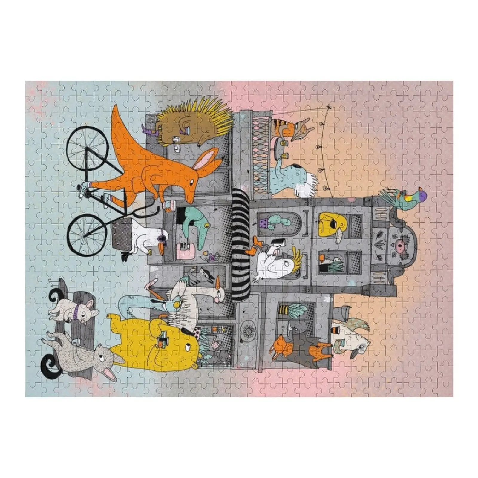 

Кофейная улица Пазл с изображением животных Персонализированное имя Персонализированная игрушка-пазл