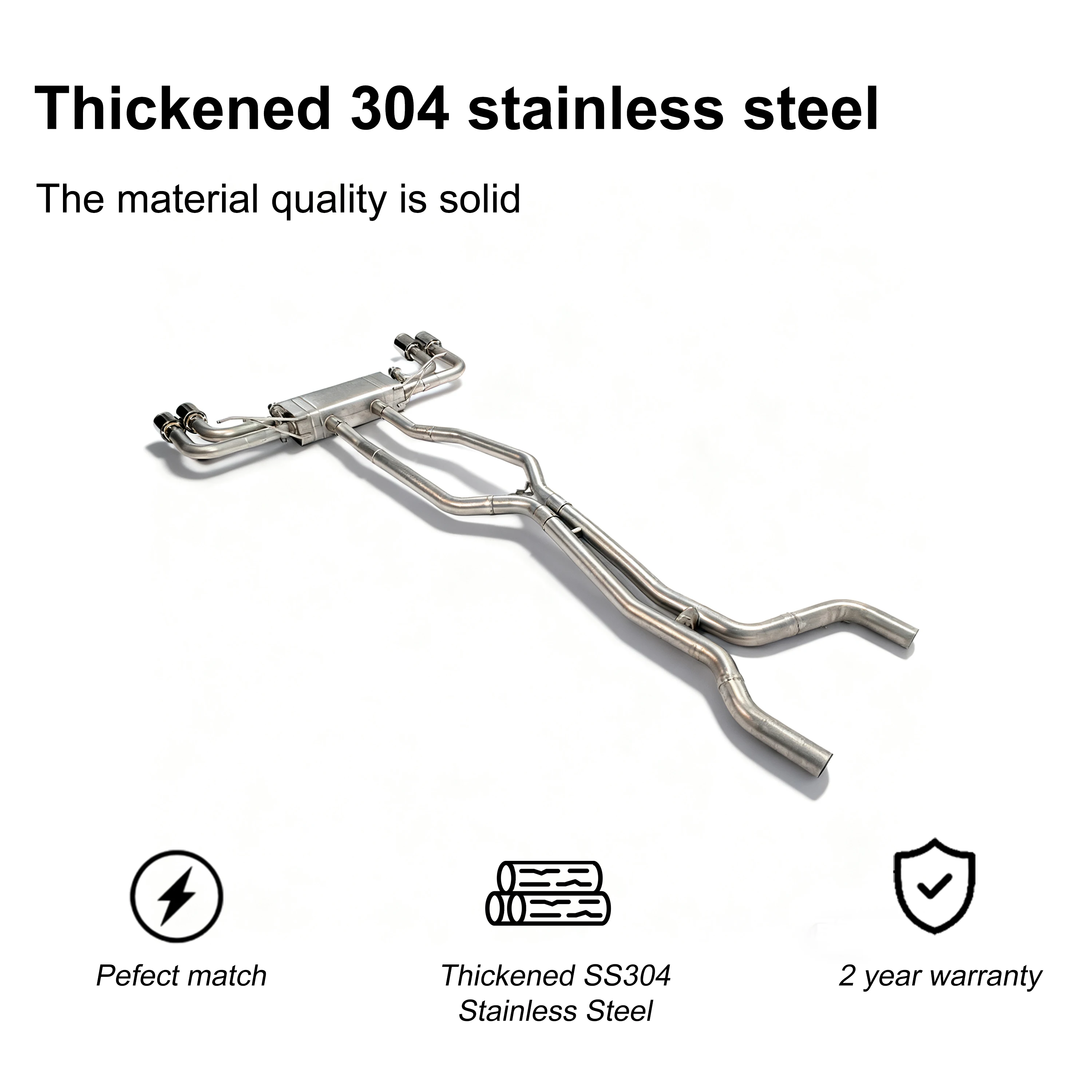 ACE Edelstahl-Auspuffrohr für Porsche Cayenne 958 3.0T 3.6T 4.8T Catback Valvetronic Auspuff-Schalldämpfer Auspuffanlage – Detail 7