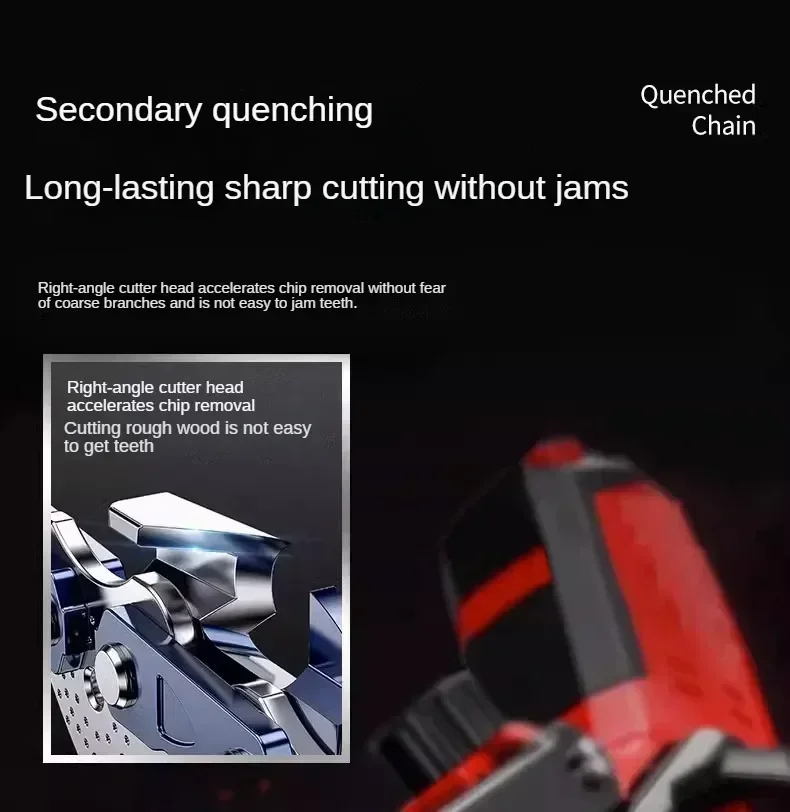 Motosserra compacta sem fio com bateria de lítio para corte de árvores e marcenaria