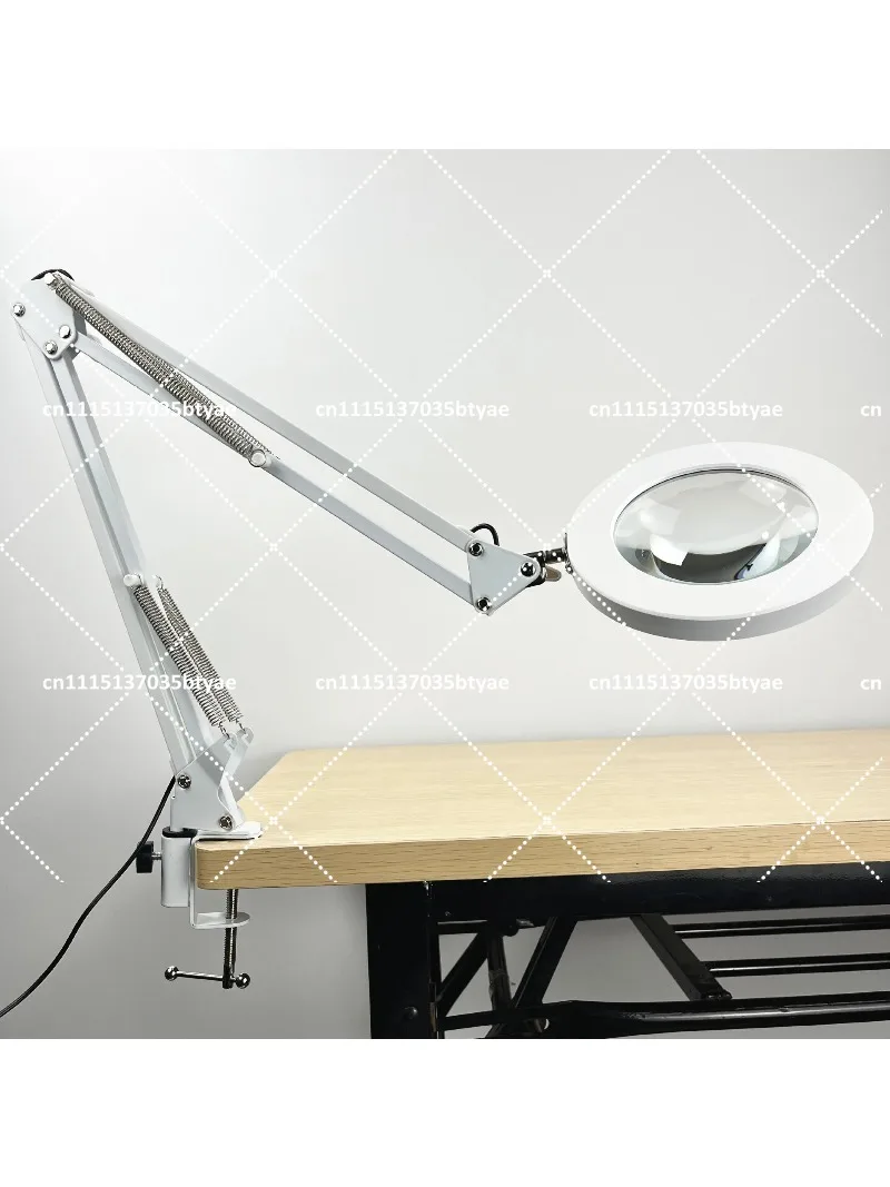 Desktop Magnifying Lamp 10X with LED, for Reading Electronics Repair and Soldering with Bright Illumination