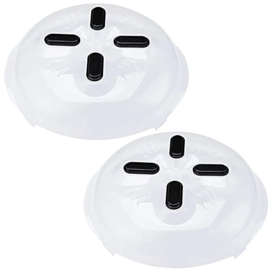

2 Pack Magnetic Splatter Cover 12Inch Clear BPAFree Food Lid for Microwave Cooking Vented Plate Guard with Steam Vents to Preve