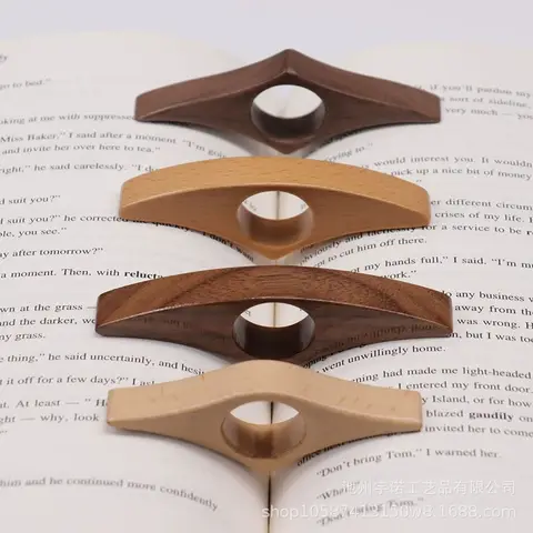 단단한 나무 엄지 책 지원 책 페이지 홀더 독서 손가락 반지 페이지 클램프 편리한 북마크 학교 사무용품
