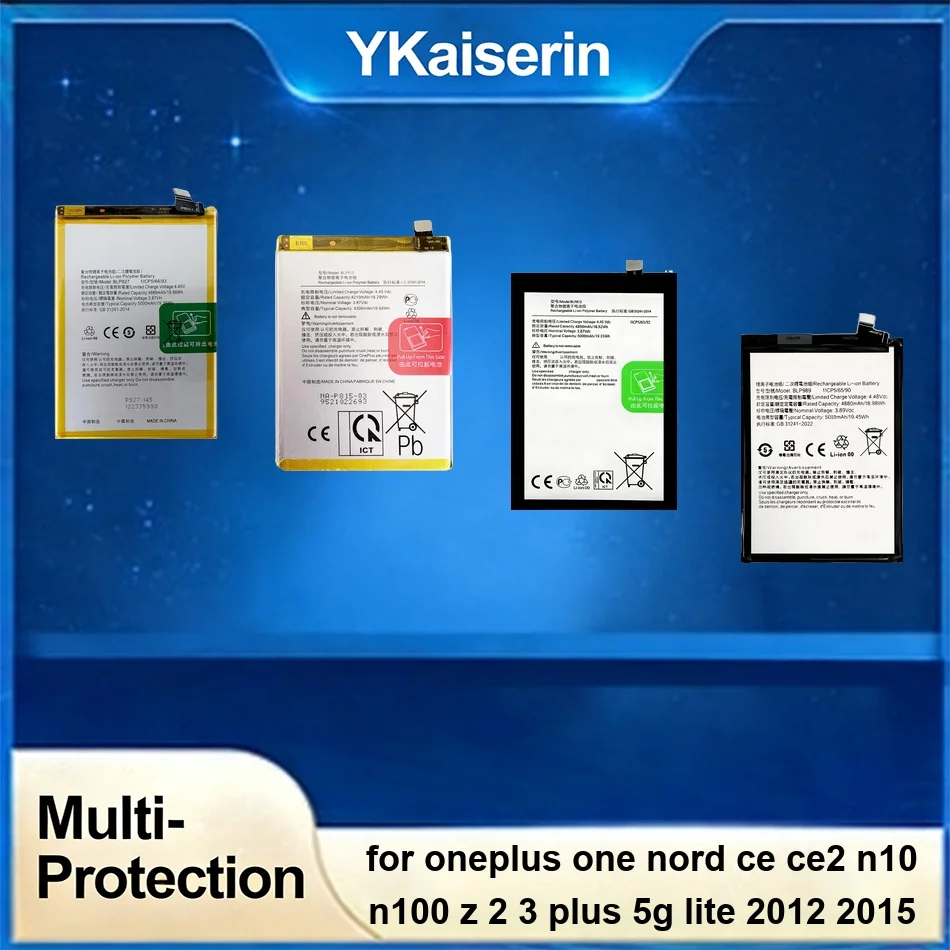 Mobile Phone Battery Safe BLP815 BLP845 BLP813 0-5000mAh For Oneplus One Nord CE CE2 N10 N100 z 2 3 Plus 5G Lite 2012 2015