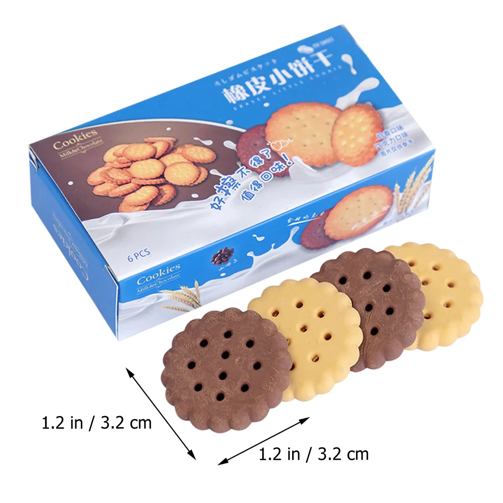 18 Pcs Eraser Mini Educational Kids Gifts Biscuit-shaped Children Stationery Kindergarten Prize Pencil