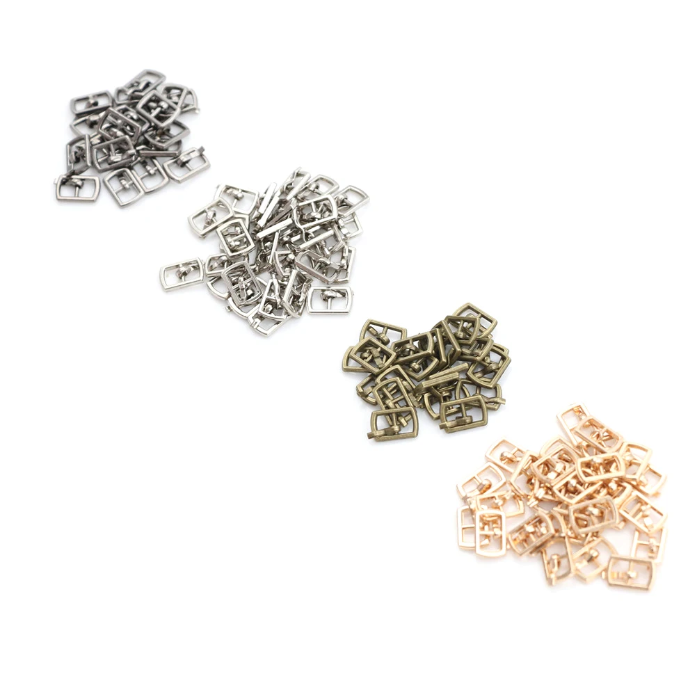 10pcs Mini Doll Metal Buttons 4.5mm Tri-glide Belt Buckle for DIY Doll Bags Shoes Clothes Handmade Clothing Sewing Accessories