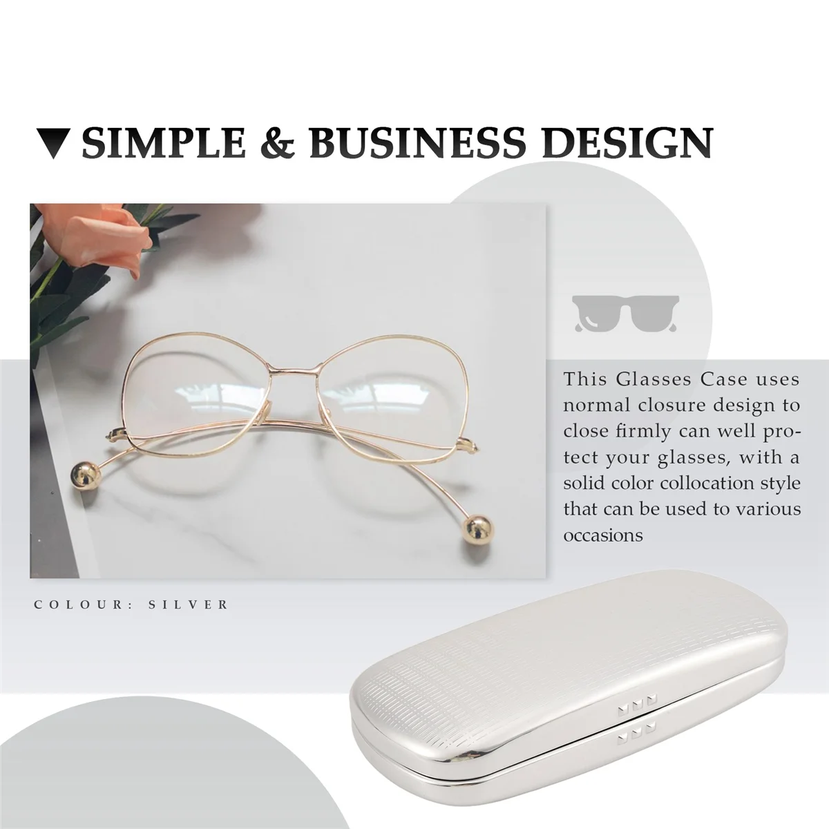 Glasses Case, Aluminum Hard Shell Eyeglasses Case Striped Spectacles Box