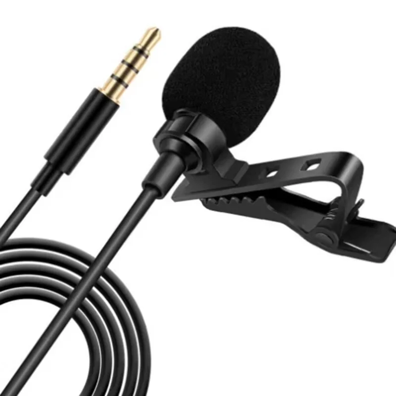 Portable Lavalier Mini Microphone Condenser Clip-on Lapel Mic Wired 3.5mm USB Type C Microphone For Phone Mac Laptop DSLR Camera
