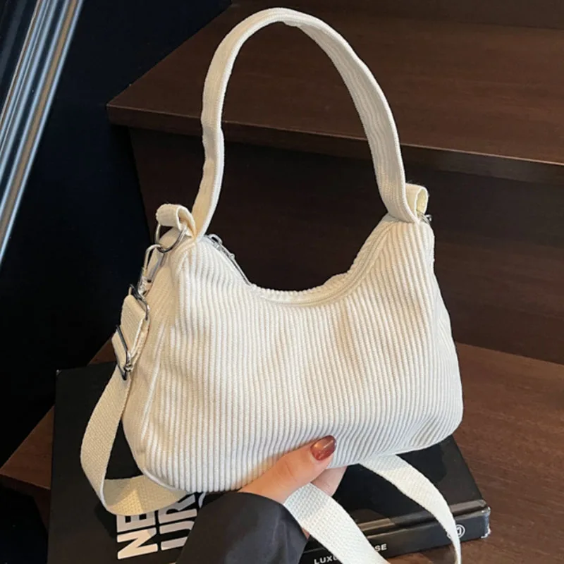 

Handheld Small Bag New Fashionable Versatile Solid Shoulder Bag Autumn Winter Style Casual Simple Commuter Crossbody Cloth Bag