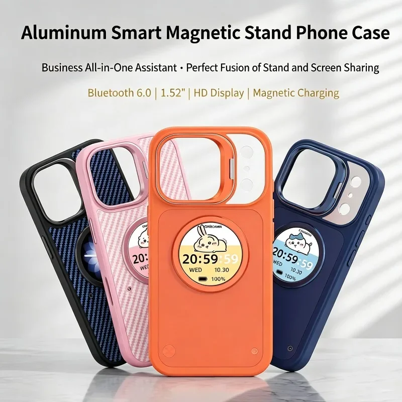 Smart Window Phone Case Rear Cam Preview Messages Notification Music Control Shockproof Protective Cover For iPhone 17 Pro Max