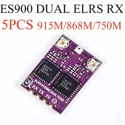 Receptor de diversidad ES900 DUAL RX ELRS, 5 piezas, 915MHz / 868MHz /750MHz, TCXO integrado para Dron de largo alcance, Avión RC FPV