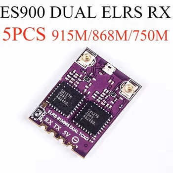 5pcs ES900 Dual RX ELRS Diversity Receiver 915MHz / 868MHz /750MHz Built-in TCXO for RC Airplane FPV Long Range Drone