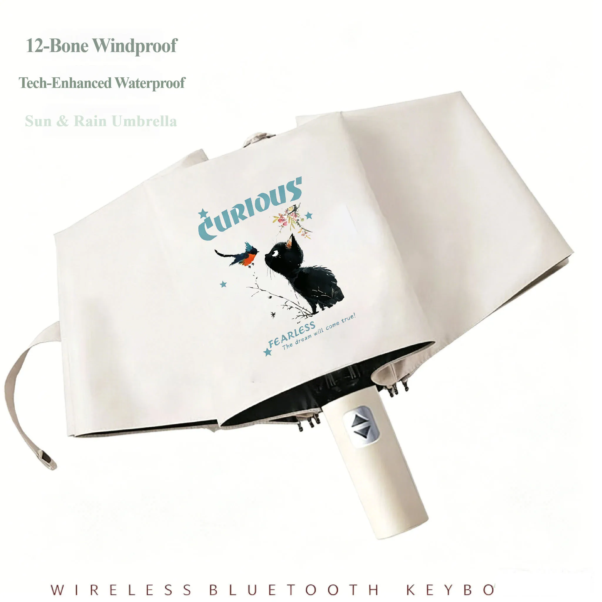 Outdoor Portable 24 Skeleton Double Support Umbrella Automatic Rainproof Sun Protection Umbrella