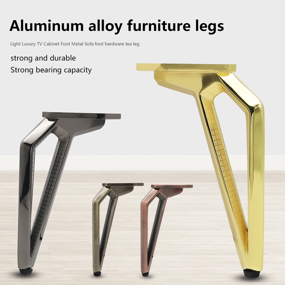 4pcs Adjustable Legs for Furniture Metal Aluminum Alloy Sofa Feet Height 18cm TV Cabinet Coffee Table Legs Replacement Fitting