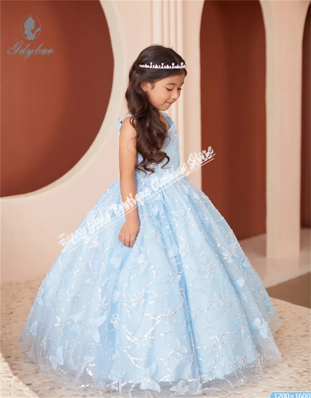 Vestidos elegantes rosas con tirantes finos y lentejuelas, vestidos Dirl de flores para fiesta de niña, boda, primera comunión, ocasiones especiales