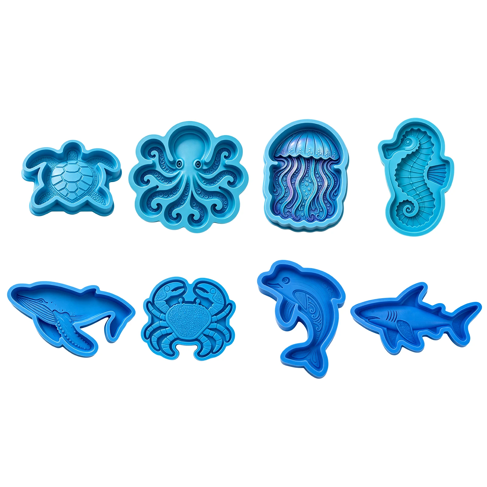 Ocean Theme Silicone Stepping Stone Molds Reusable Concrete Garden Art Molds Easy Release 15.75x15.75in