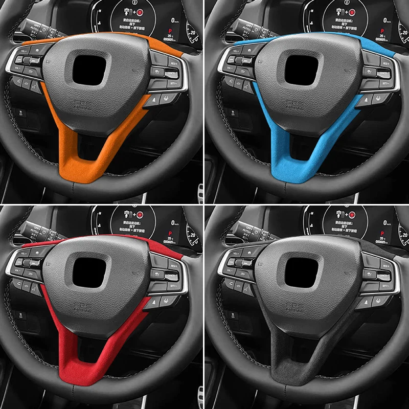 

Made of Alcantara For Honda Accord 10th Gen & Inspire 2018-2022 Steering Wheel Boot Cover Trim Sticker Car Interior Accessories