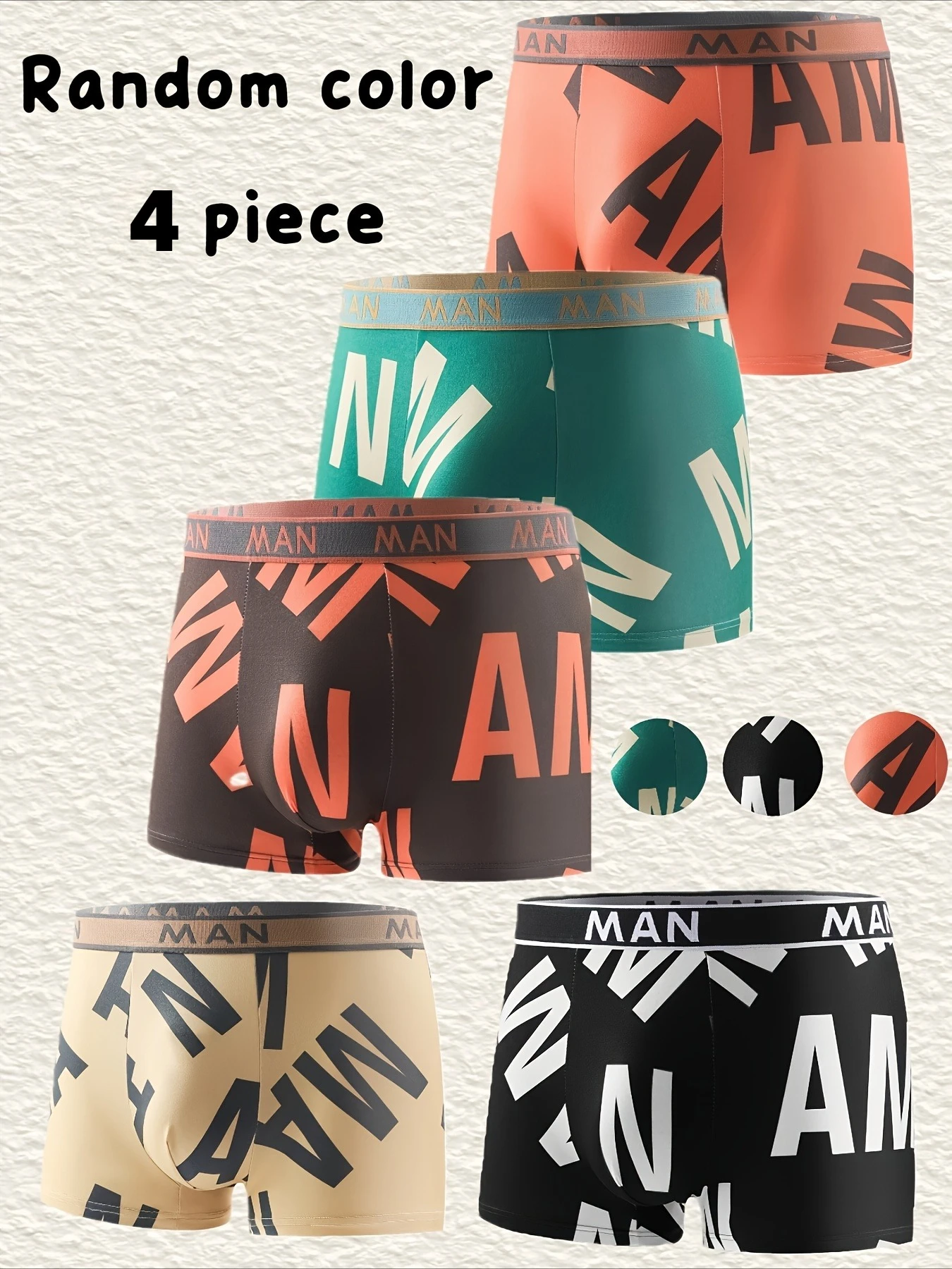 Kit com 4 Cuecas Boxer Masculinas Respiráveis, Finas e Sensuais com Toque Fresco e Design U Convexo – Atacado