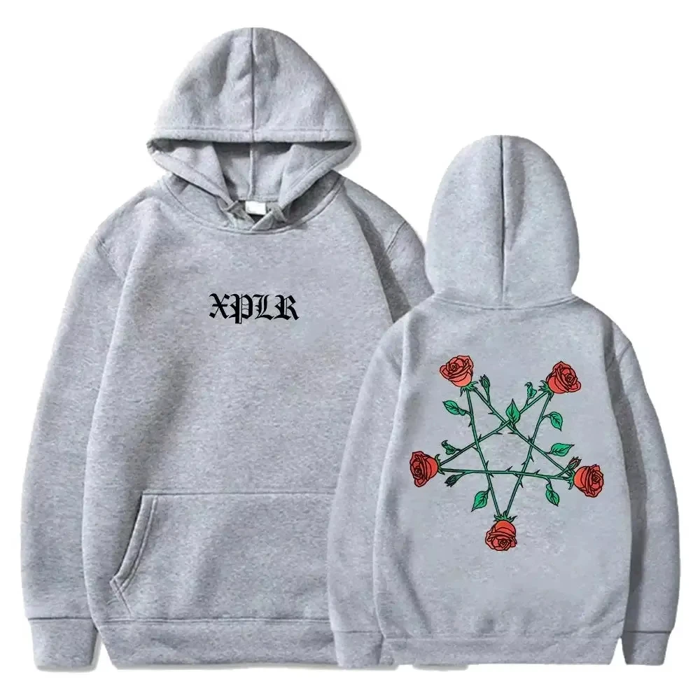 Autumn And winter five-pointed Star Rose sweatshirt Couples Merch Street men's and women's hooded sweatshirt