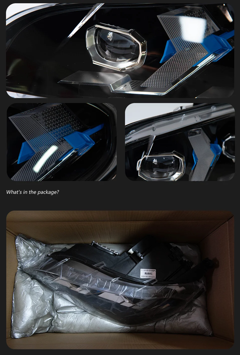 For the 2007-2013 BMW X5 headlight assembly E70 modifying LED  daytime running lights and LED turn signals