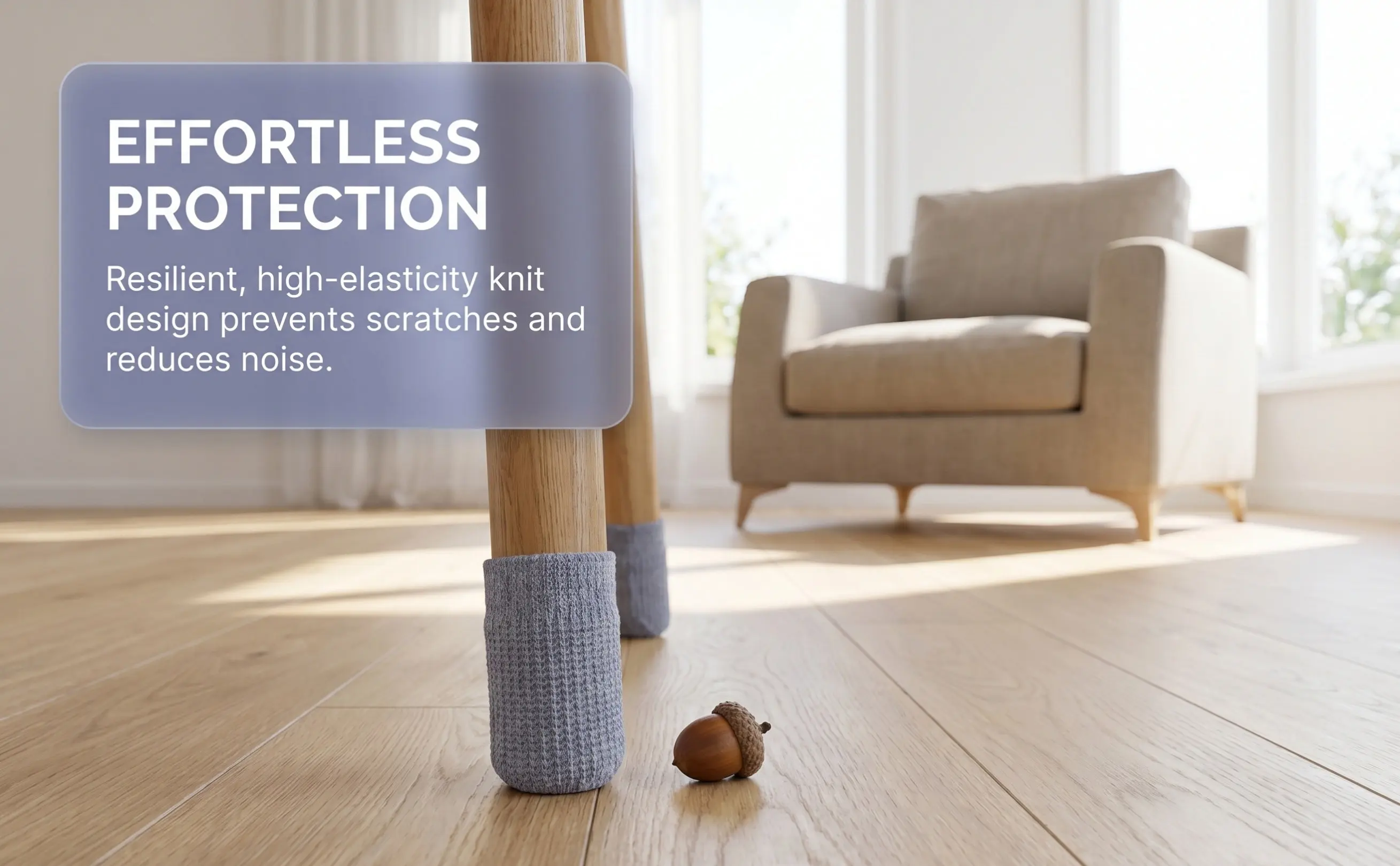 4Pcs Chair Leg Foot Covers Soft Fabric Floor Protectors for Hardwood Laminate Tile Noise Reduction Chair Feet Protector Table