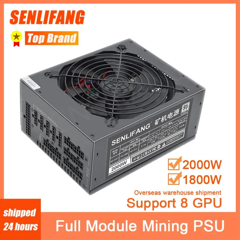 

SLF Adapter Full Module 1800W 2000W Mining Power Supply Support 8 GPU Ethereum ETC RVN ATX PC PSU For BTC Miner Machine