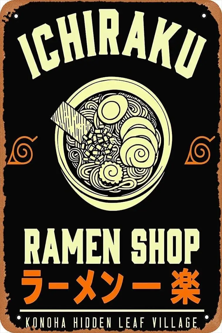 Vintage Poster 8 X 12 Inches - Ichiraku Ramen Shop Retro Vintage Metal Tin Sign for Home Bar Pub Garage Decor Gifts