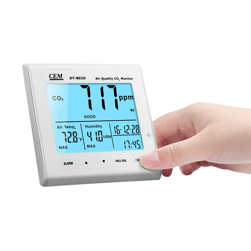 CEM DT-802D Desktop Indoor Air Quality CO2 Monitors Detector Carbon Dioxide Meter