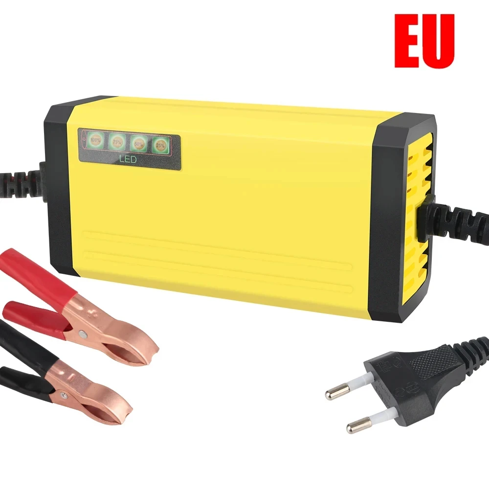 Car Battery Charger 12V 2A 220V Power Puls Repair Charger Wet Dry Lead Acid Battery LED Display Moto Truck Battery Charger
