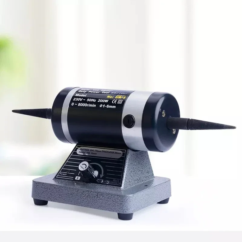 Desktop Cloth Wheel Polishing Machine Adjustable Speed Double Head Jewelry Electric Grinding Polishing and Rust Removal