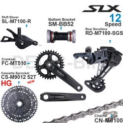 SHIMANO SLX M7100 1x12 Speed Groupset with Shifter Rear Derailleur CRANKSET and Cassette Sprocket 11-50T/52T CN-M6100 Chain